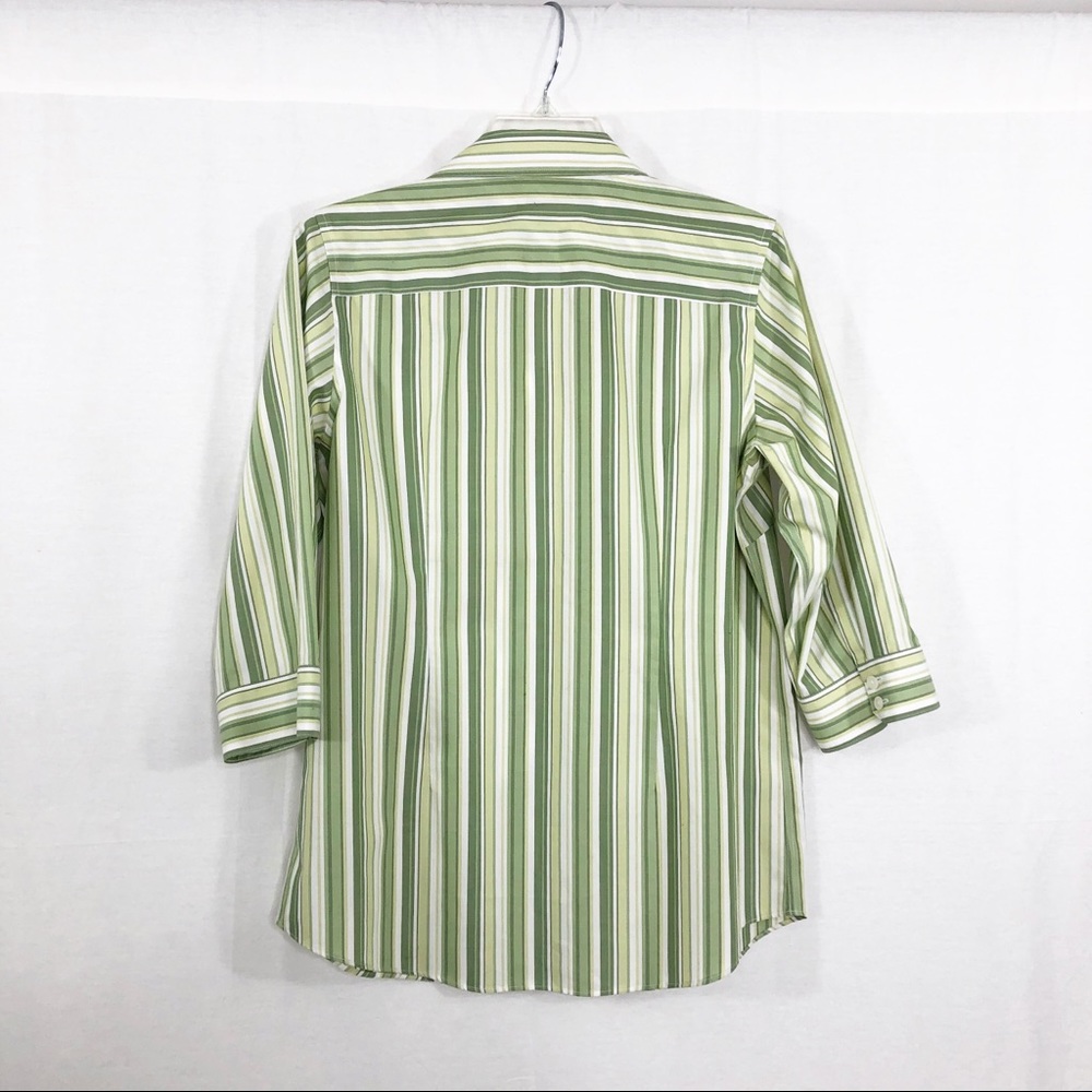 Cabela's Green 3/4 Sleeve Notched Collar Button Down Shirt - Picture 2 of 4